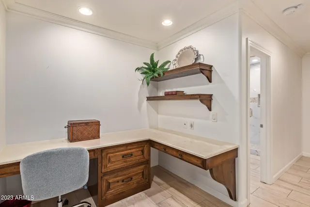 a room with furniture and a potted plant