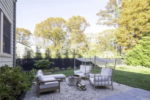 a outdoor living space with furniture and garden
