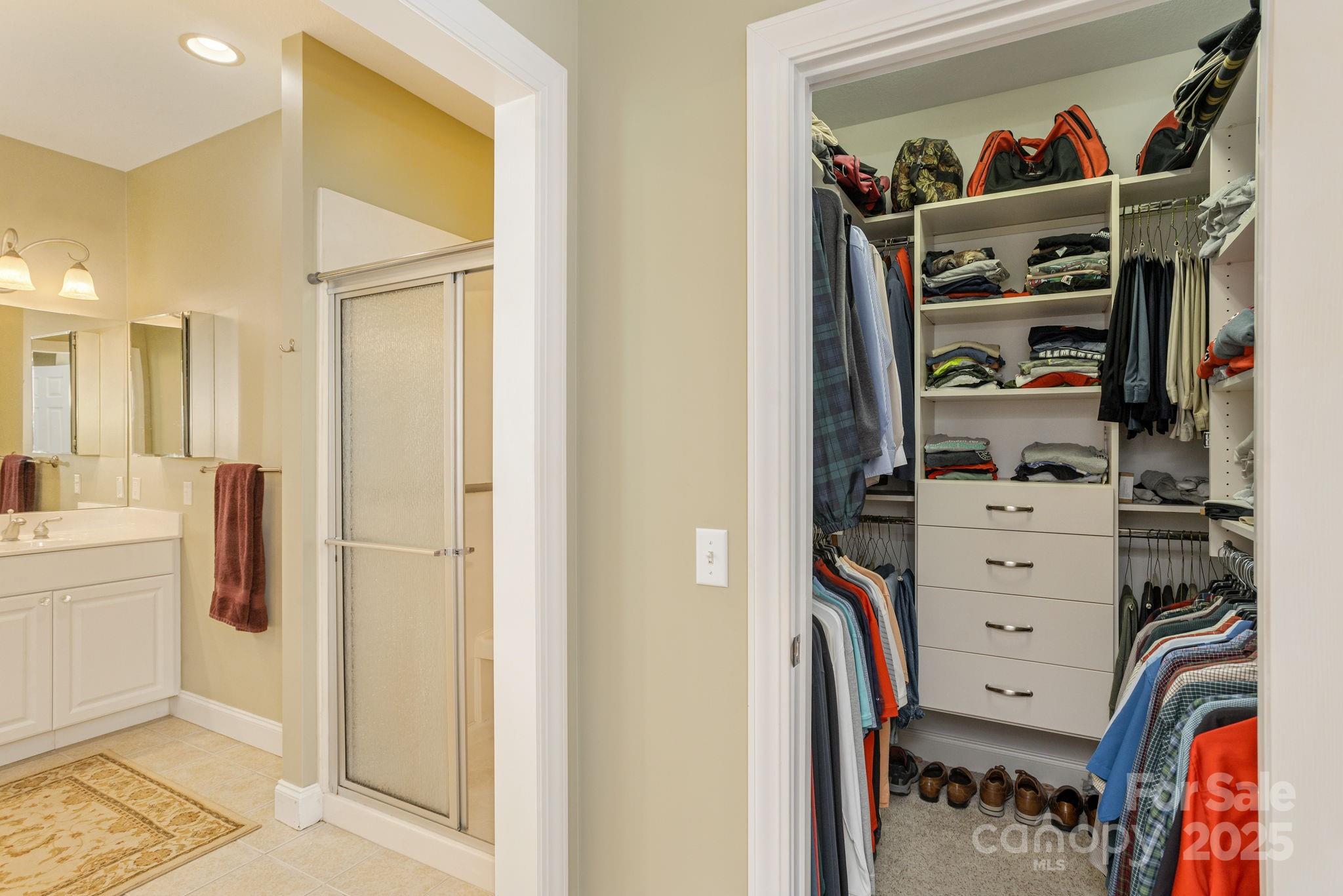 115 Chancery Court Flat Rock, NC 28731 - Photo 27 of 47 a view of walk in closet with clothes and shoes