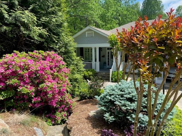 115 Chancery Court Flat Rock, NC 28731 - Photo 46 of 47 a front view of a house with a yard and fountain