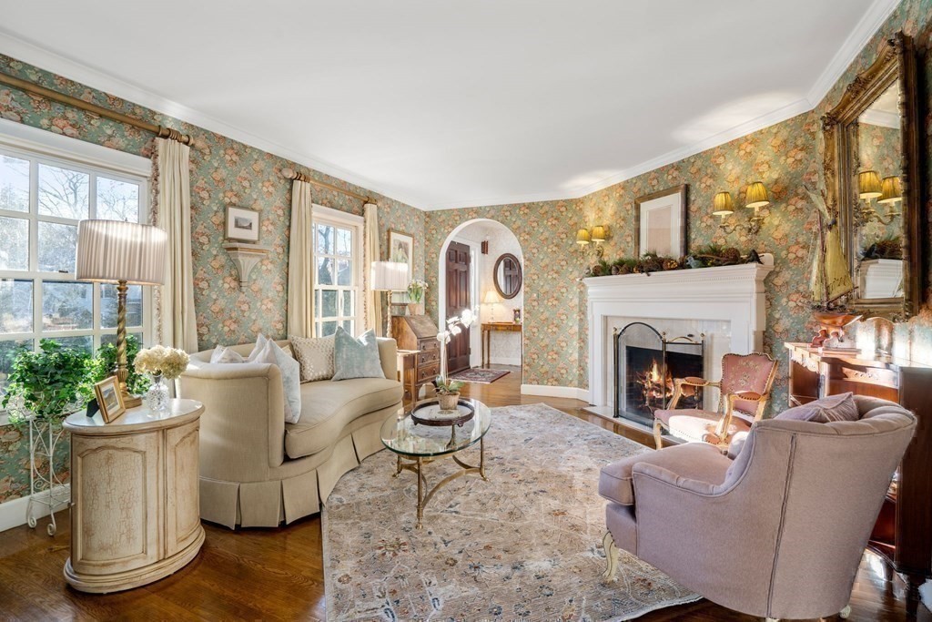 37 Boulder Road Wellesley, MA 02481 - Photo 6 of 42 a living room with furniture a fireplace and a large window