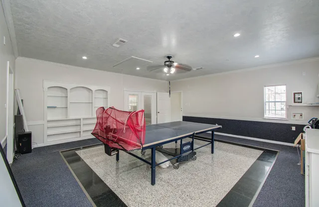 a living room with furniture