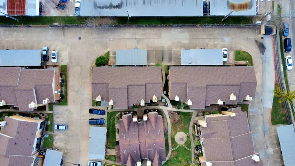 a aerial view of multiple house