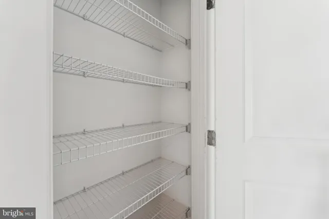 a view of an empty walk in closet