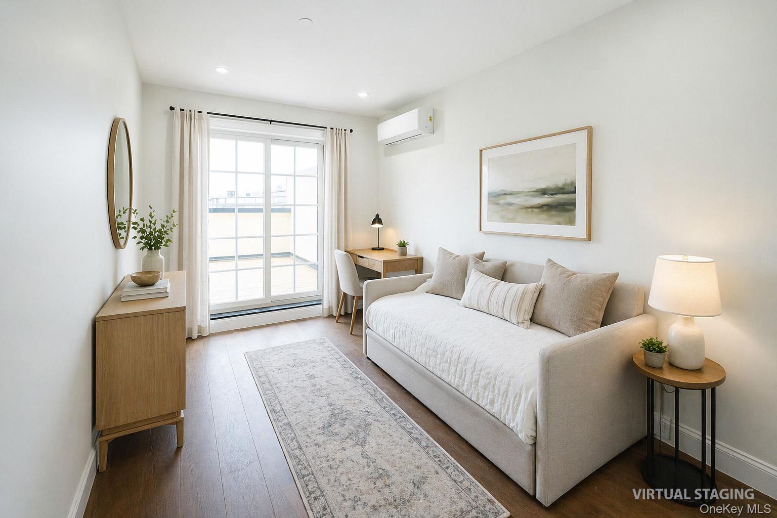 150-26 12th Road Queens, NY 11357 - Photo 11 of 17 a bedroom with a large bed and a chandelier