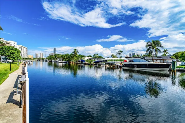 a view of a lake with houses