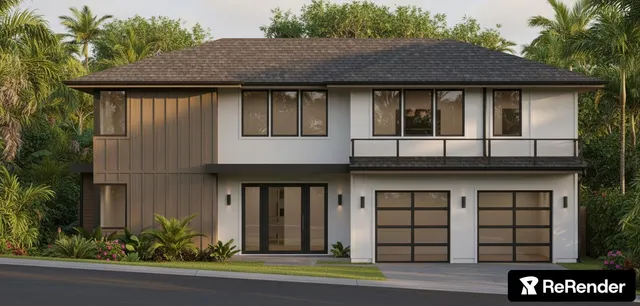a house view with a garden space