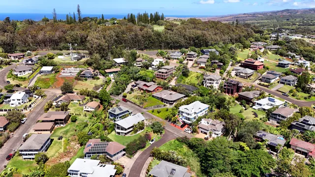 an aerial view of multiple house