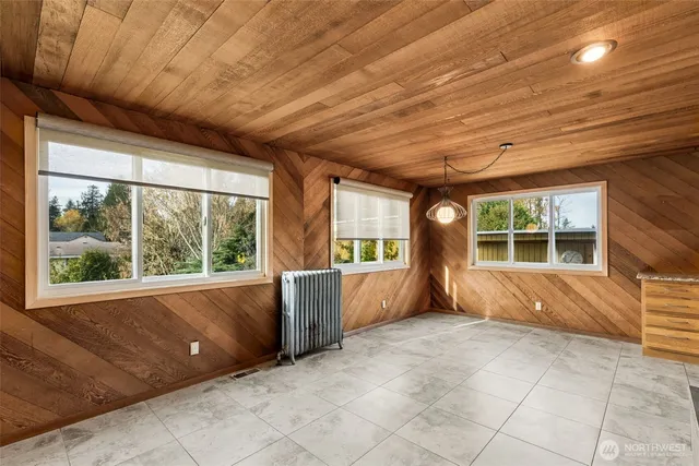 a living room with a large window