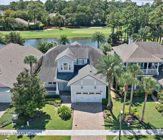 an aerial view of a house