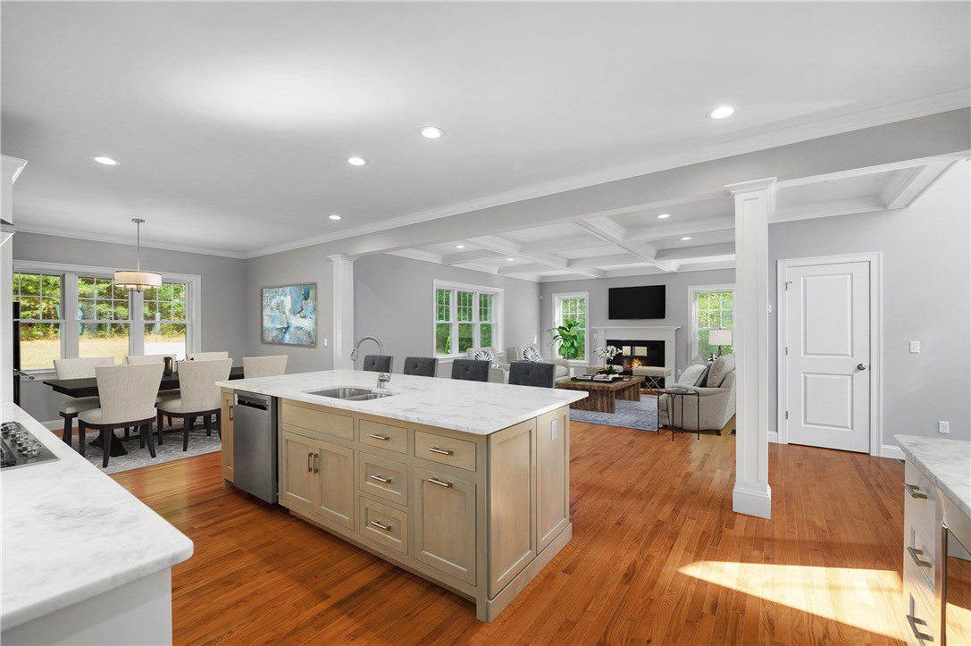5 Rustic Lane Cumberland, RI 02864 - Photo 11 of 39 Kitchen with view of Breakfast Area and Living/Family Room (This image has been digitally staged)