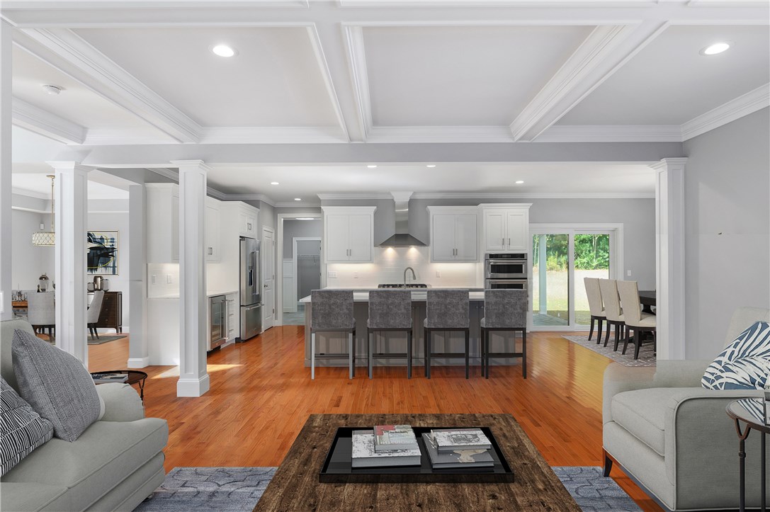 5 Rustic Lane Cumberland, RI 02864 - Photo 10 of 39 View from Living/Family Room into Kitchen (This image has been digitally staged)
