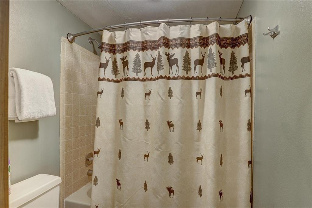 325 Four Oclock Road, Unit C203 Breckenridge, CO 80424 - Photo 30 of 35 a bathroom with a shower curtain and a sink