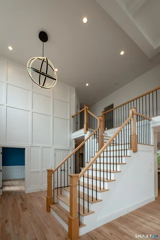 a view of entryway with wooden floor