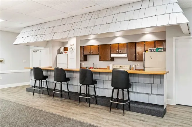 a view of a terrace with chairs