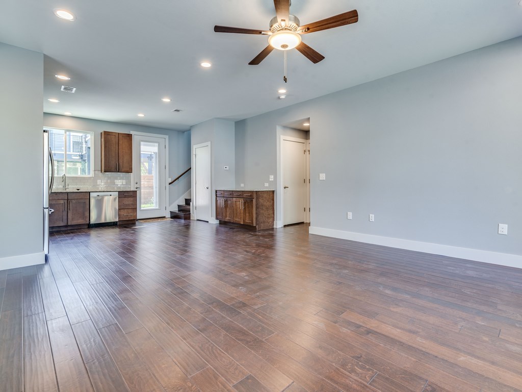 406 Post Rd Drive, Unit 1 Austin, TX 78704 - Photo 29 of 30 open floor plan view of the living area looking into the kitchen
