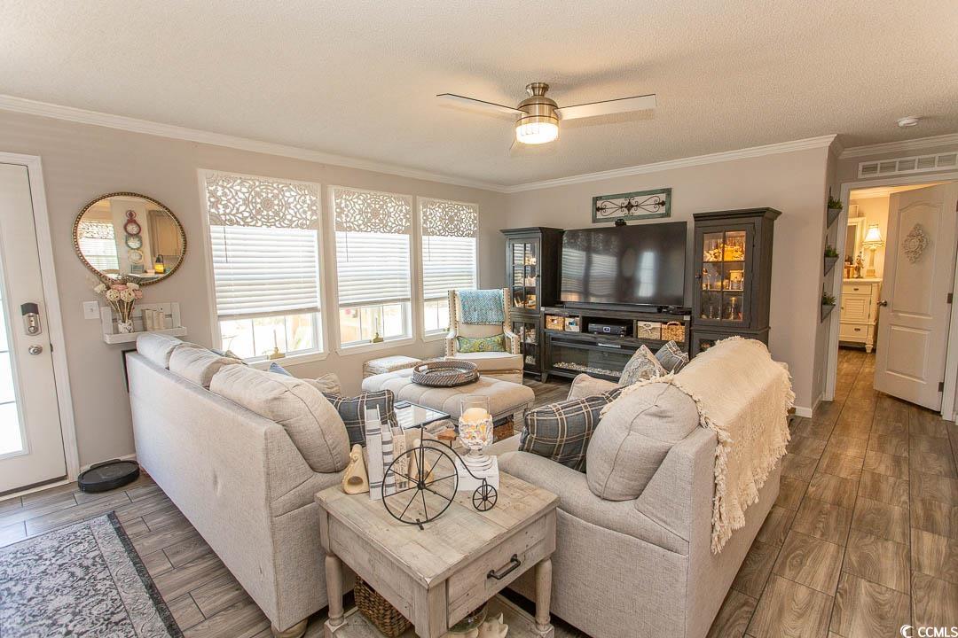 1664 Greenridge Drive Conway, SC 29526 - Photo 17 of 40 Living room featuring wood finished floors, a ceil