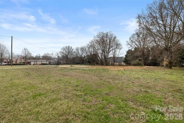 a view of a yard with a tree