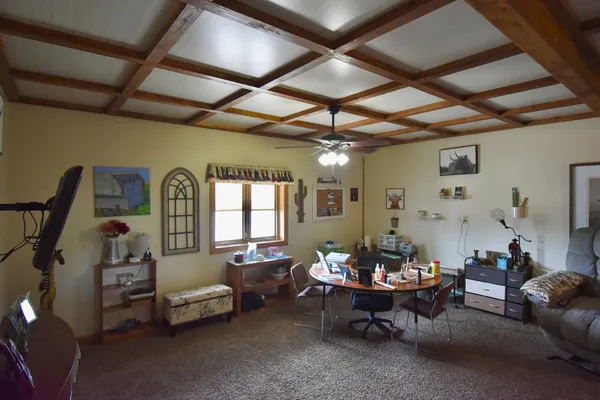 a living room with furniture