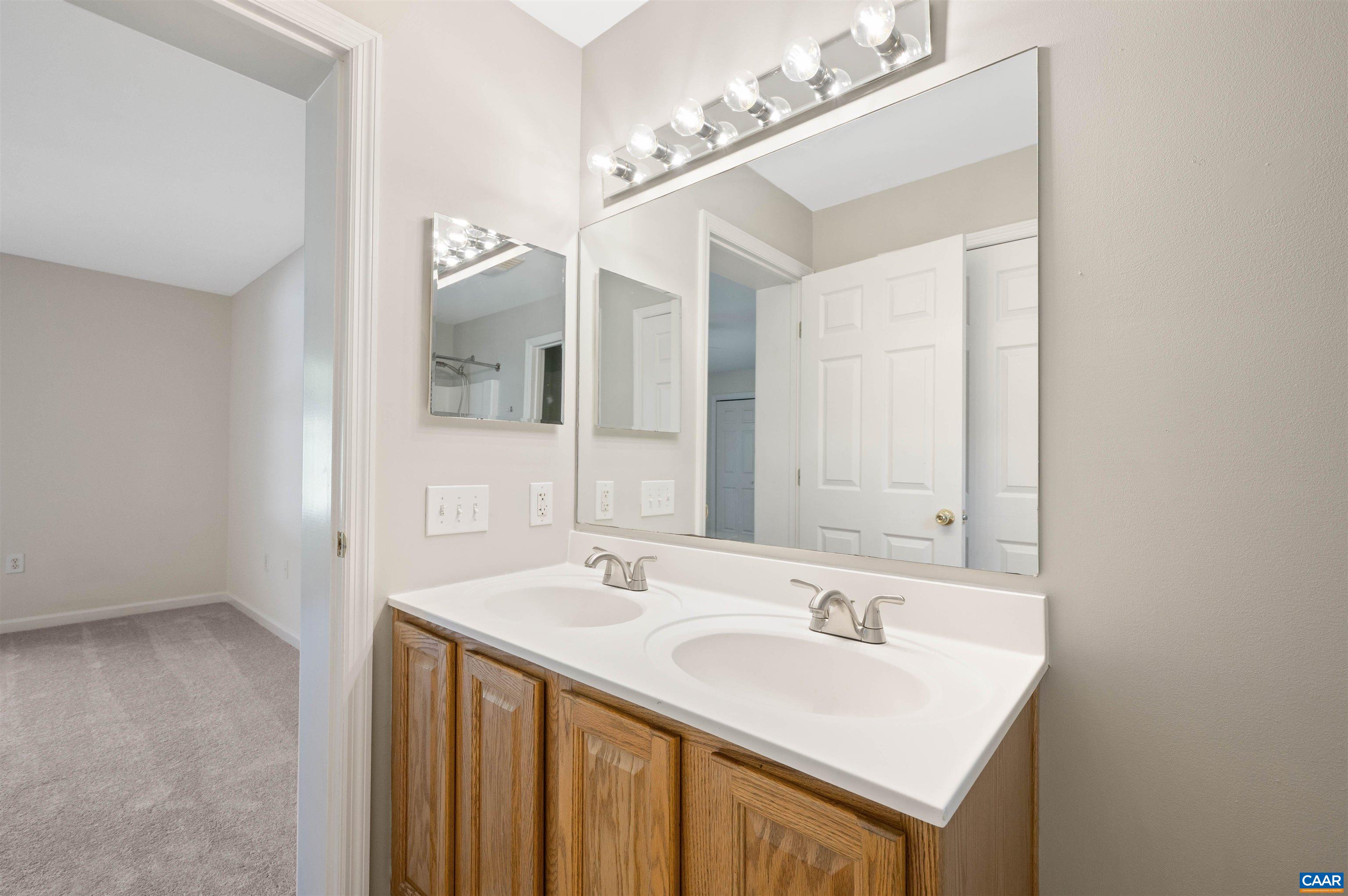 328 West Daffodil Road Ruckersville, VA 22968 - Photo 21 of 67 a bathroom with a sink a mirror and a shower