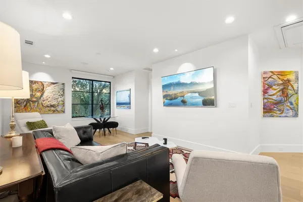 a living room with furniture and a couch