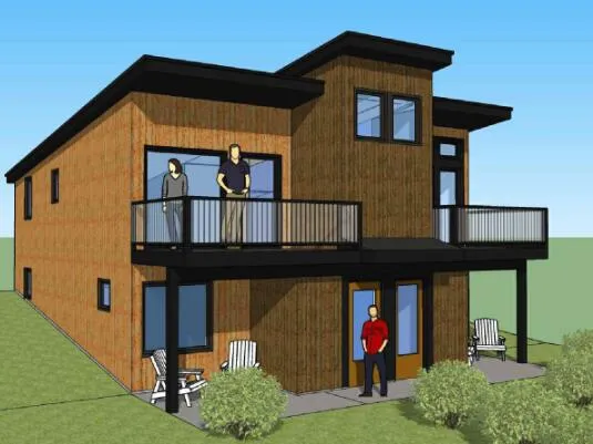 a front view of a house with entryway