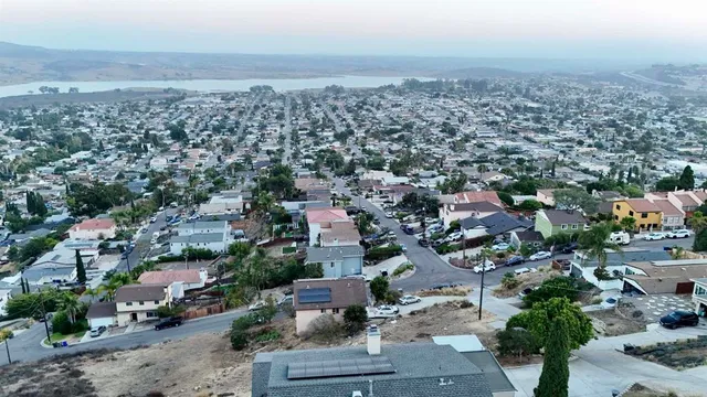 an aerial view of multiple house