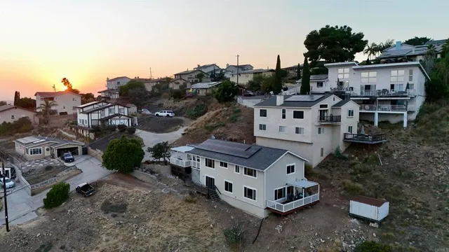 an aerial view of multiple house