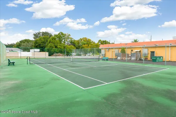 a view of a volley ball court