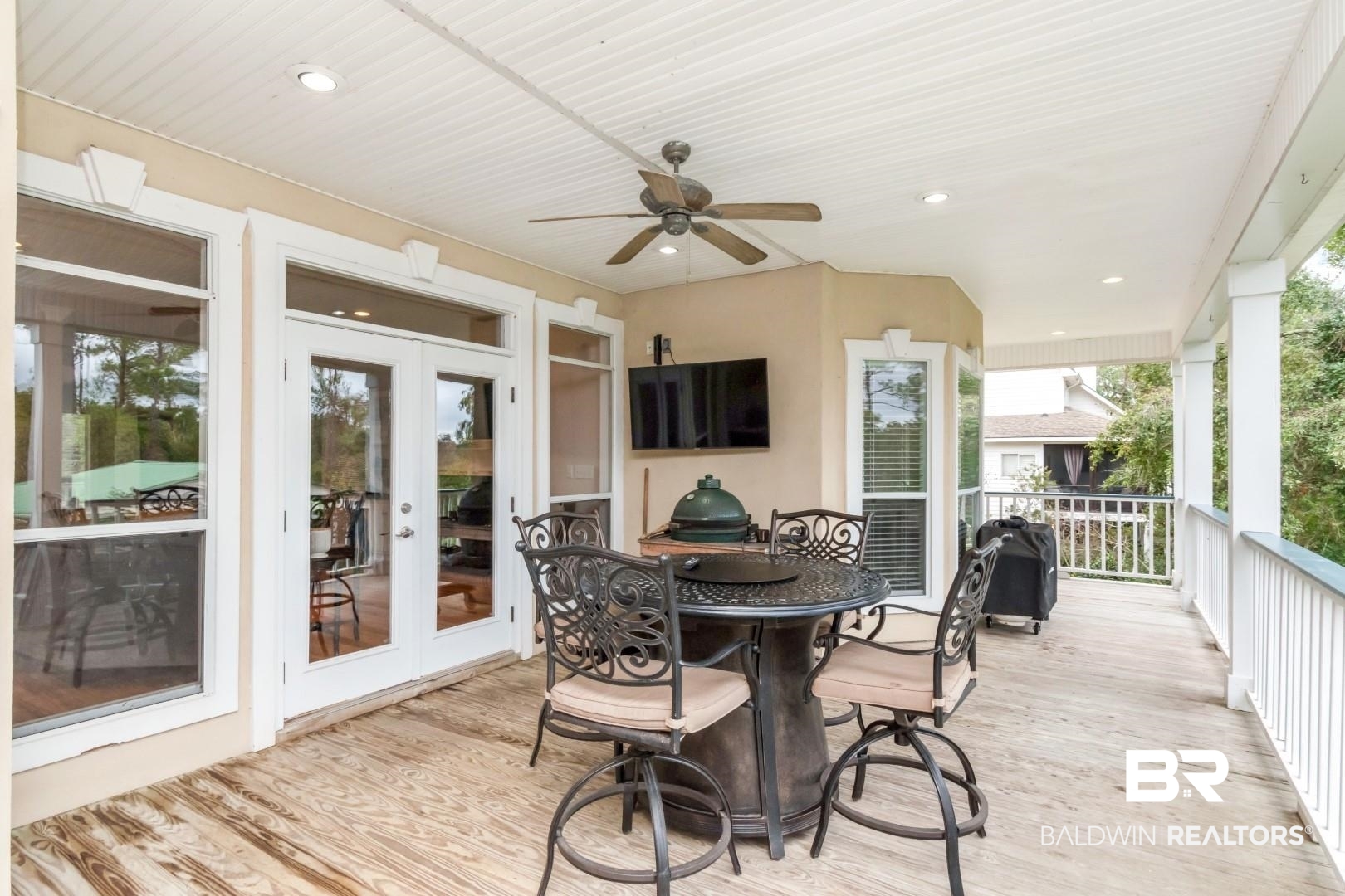 3500 North Riviere Du Chien Loop Mobile, AL 36693 - Photo 43 of 74 Wooden terrace featuring french doors and ceiling fan