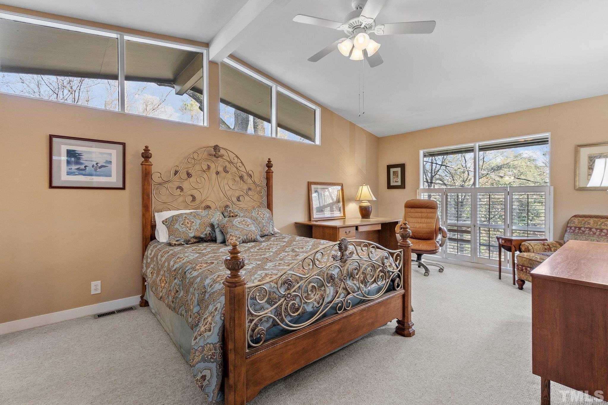 3310 Devon Road Durham, NC 27707 - Photo 43 of 50 Spacious BR with vaulted ceiling, large windows and private bath is perfect for a guest, in law or second MBR.