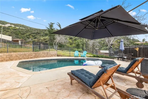 a view of a yard with an outdoor space