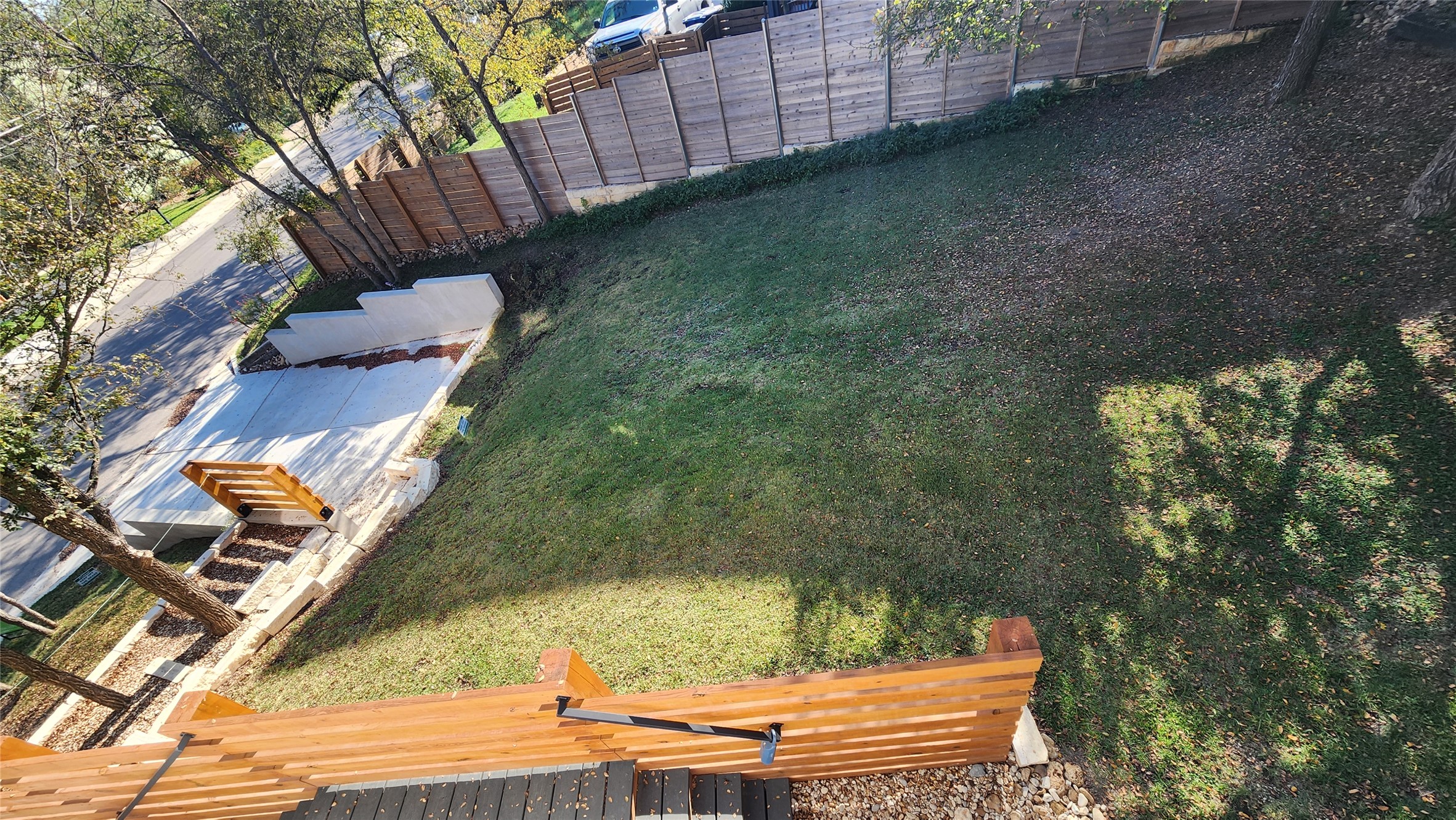 1134 Lott Avenue Austin, TX 78721 - Photo 4 of 32 Zoysia from back loft window. There is some wild petunia (mostly at the fence) but the Zoysia will eventually take over if cut short.