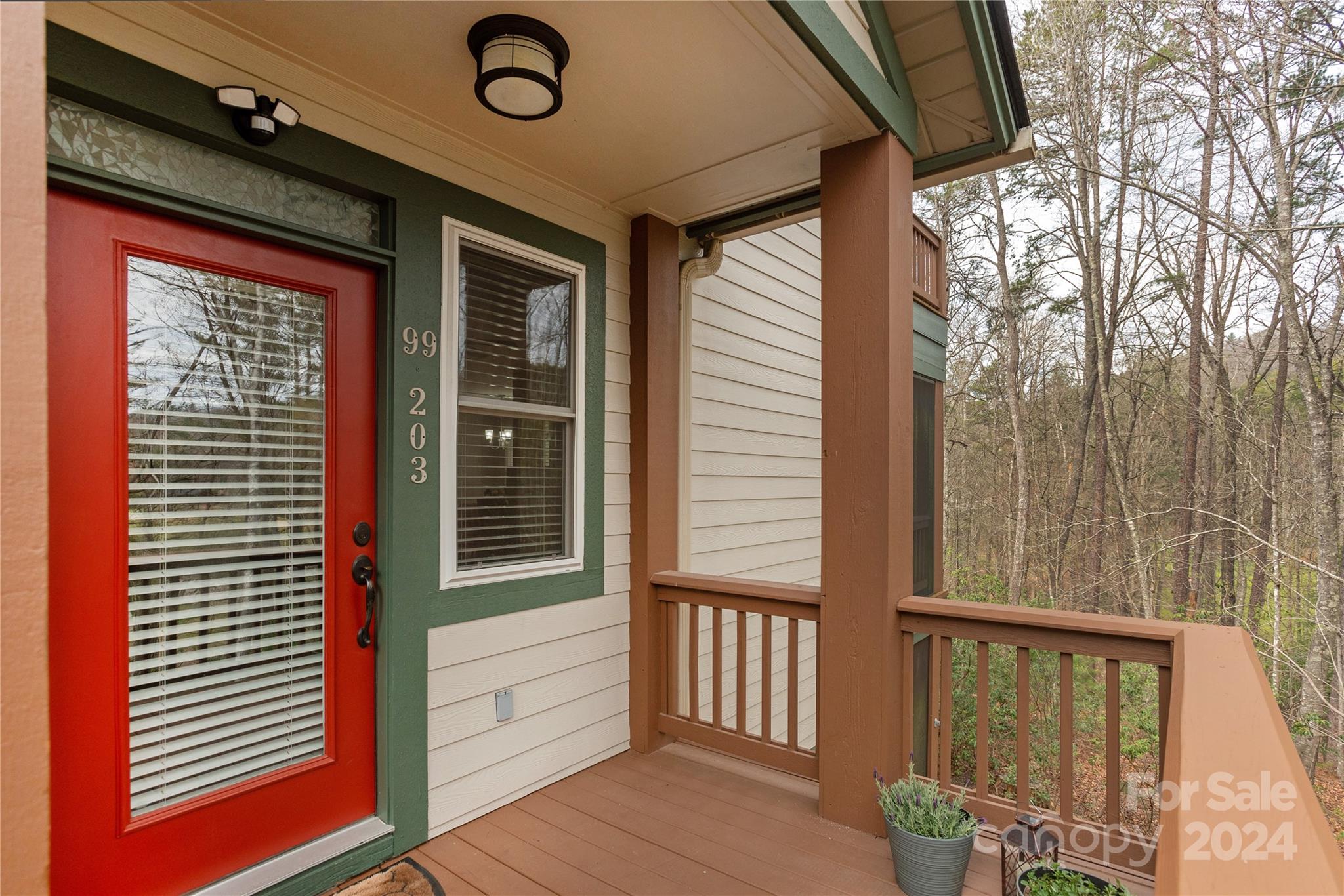 99 Ridgetop Circle, Unit 203 Brevard, NC 28712 - Photo 3 of 36 a view of a balcony with furniture