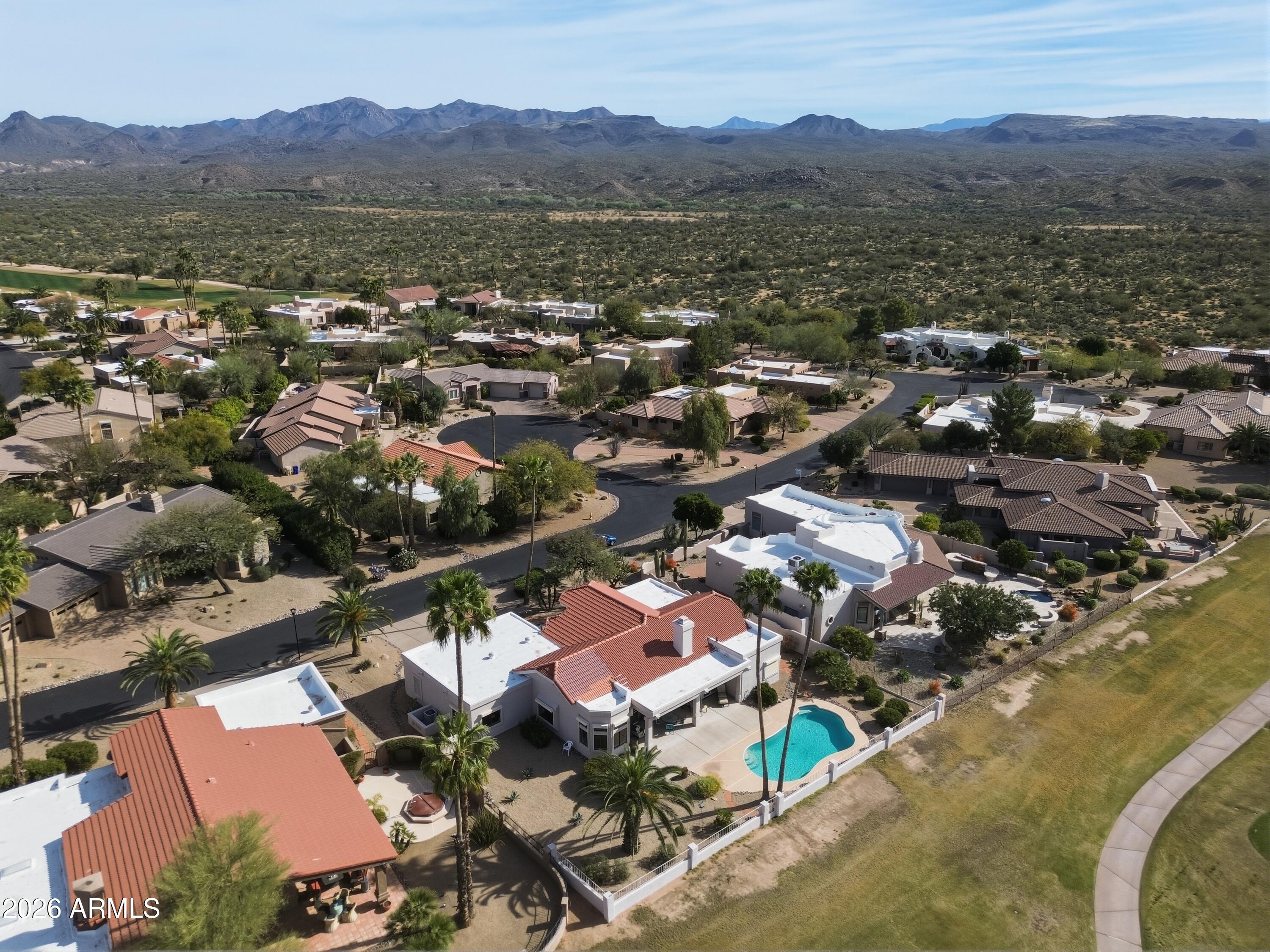 19113 East Vía Esquina Rio Verde, AZ 85263 - Photo 40 of 44 an aerial view of residential house with outdoor space