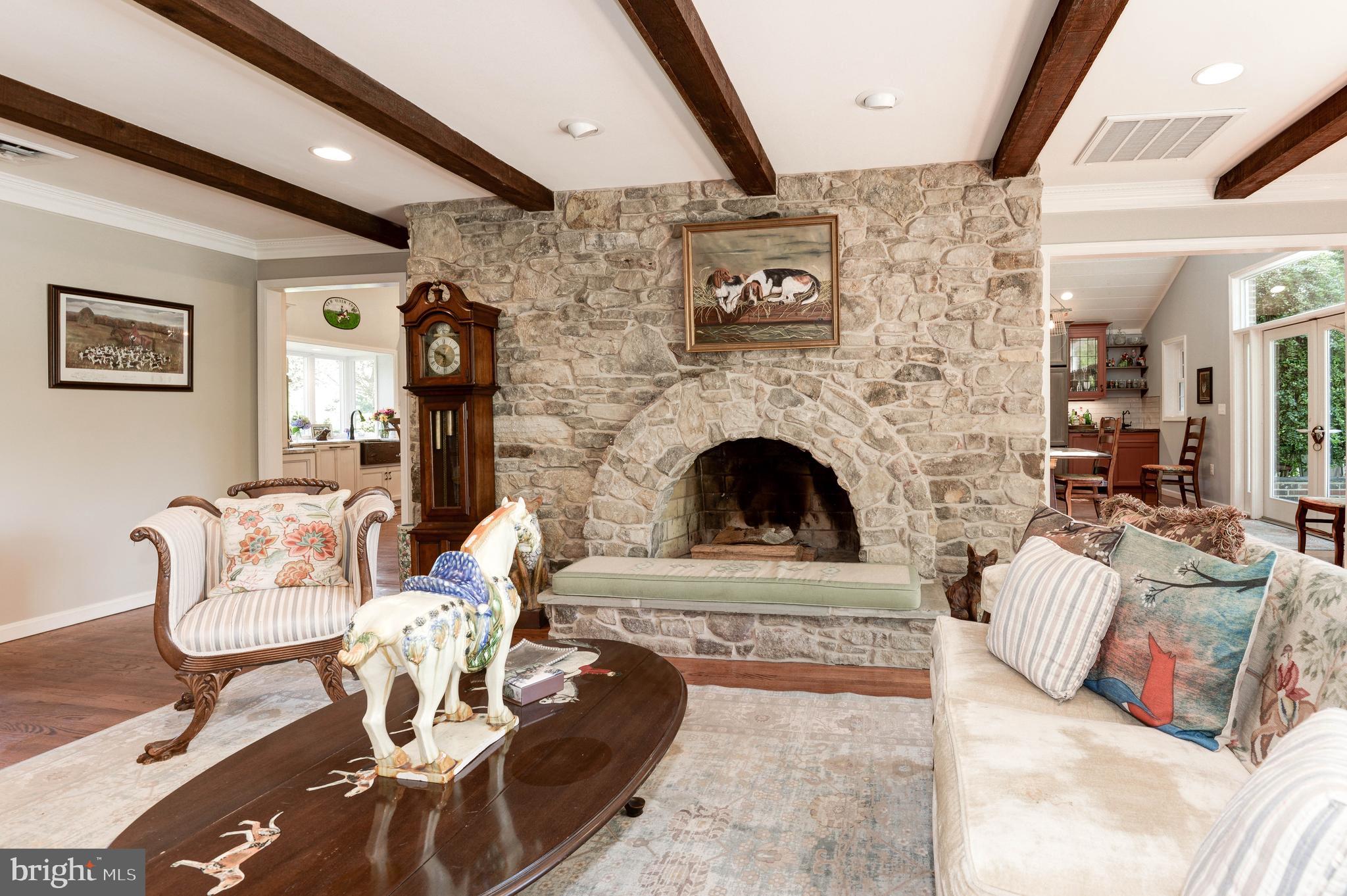 13490 Wilt Store Road Leesburg, VA 20176 - Photo 5 of 93 Entry living Room w/ beams and wood burning FP
