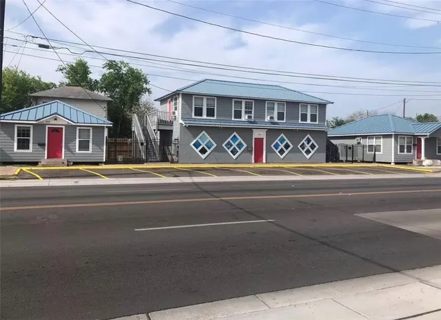 a front view of a building