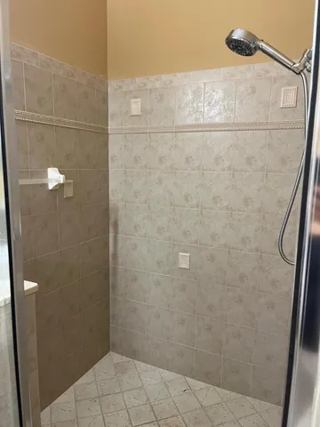 a bathroom with a shower