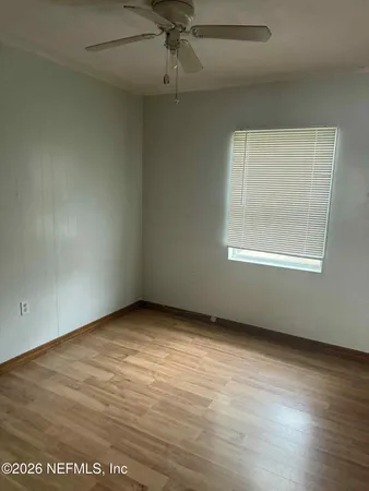 an empty room with a window