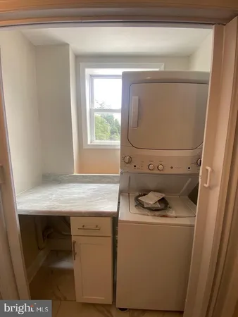 a room with a washer and dryer