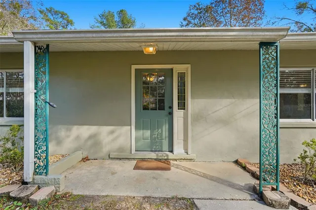 a view of a door front of a house