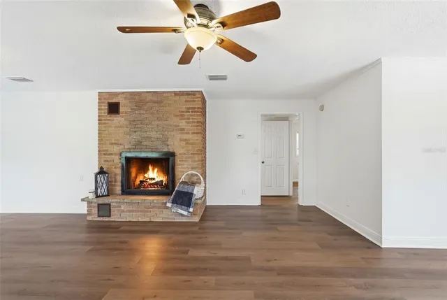 a view of a livingroom with a fireplace