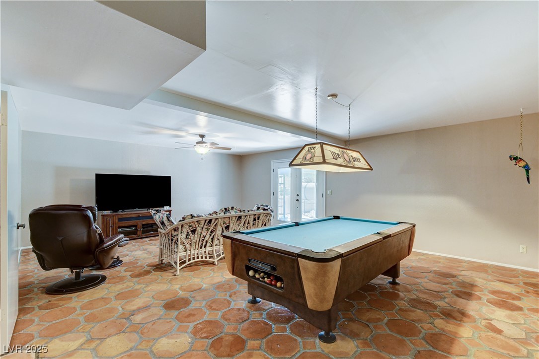 845 Robinson Lane Boulder City, NV 89005 - Photo 30 of 66 Recreation room featuring billiards and stone finish flooring