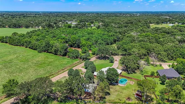 a view of a green field with lots of bushes