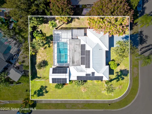 a view of swimming pool with a garden