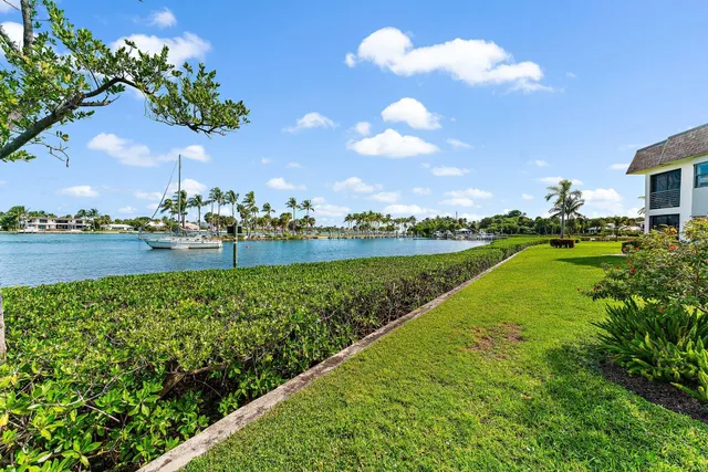 a view of a garden with houses