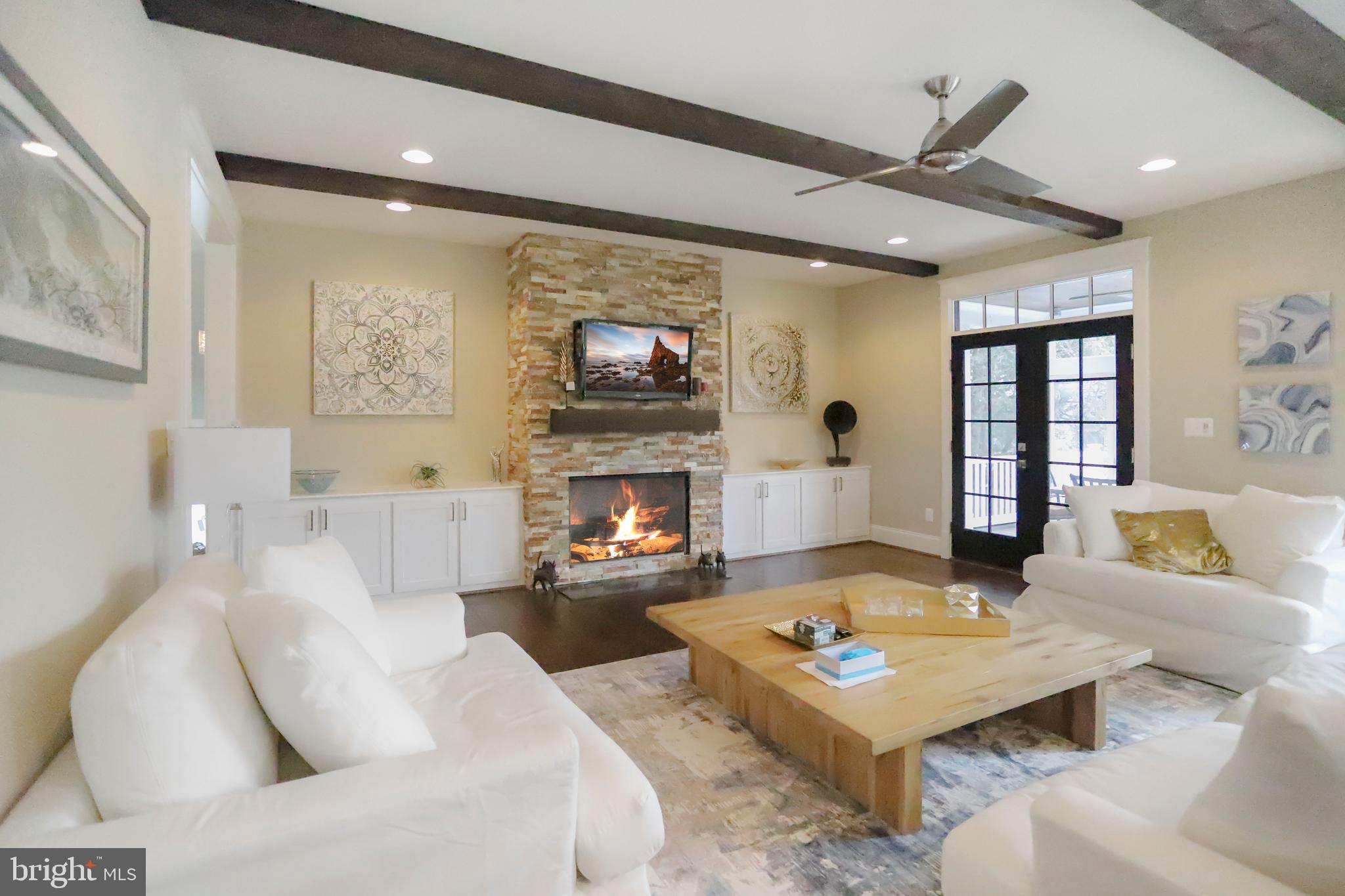 6719 Van Fleet Drive McLean, VA 22101 - Photo 6 of 37 Family Room with Gas Fireplace and Wood Beams