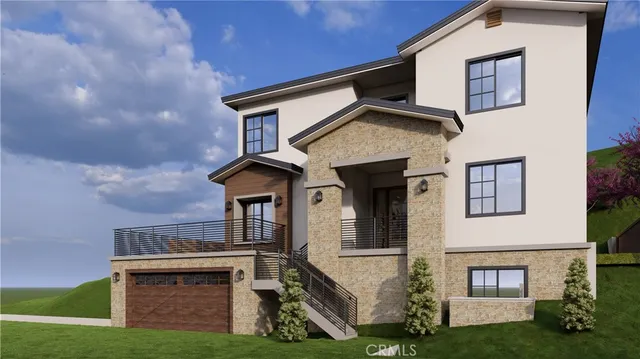 a view of a yard with flowers