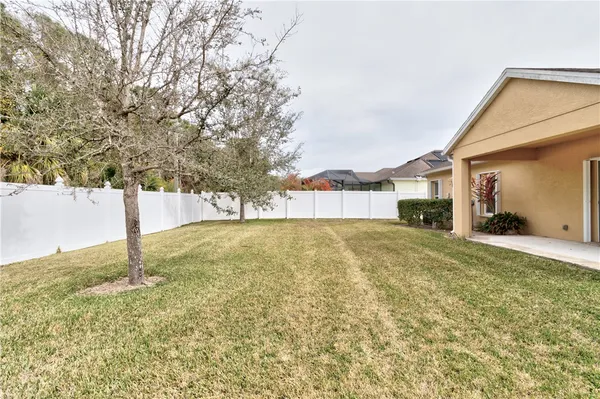 a view of back yard of the house