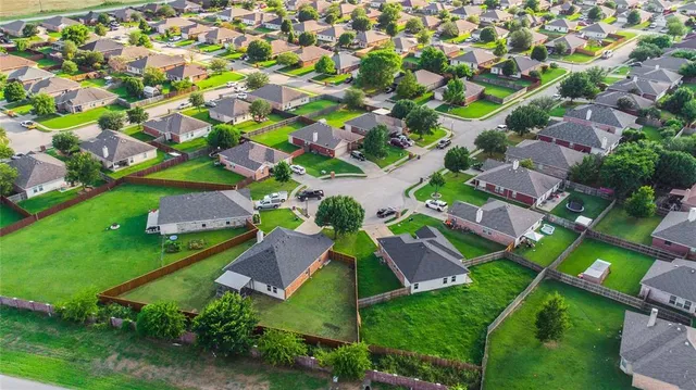 an aerial view of a house